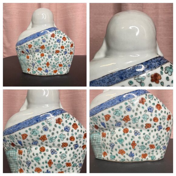 VTG Ceramic Laughing Buddha Figurine Symbol of happiness, wealth, & good fortune - Picture 10 of 16